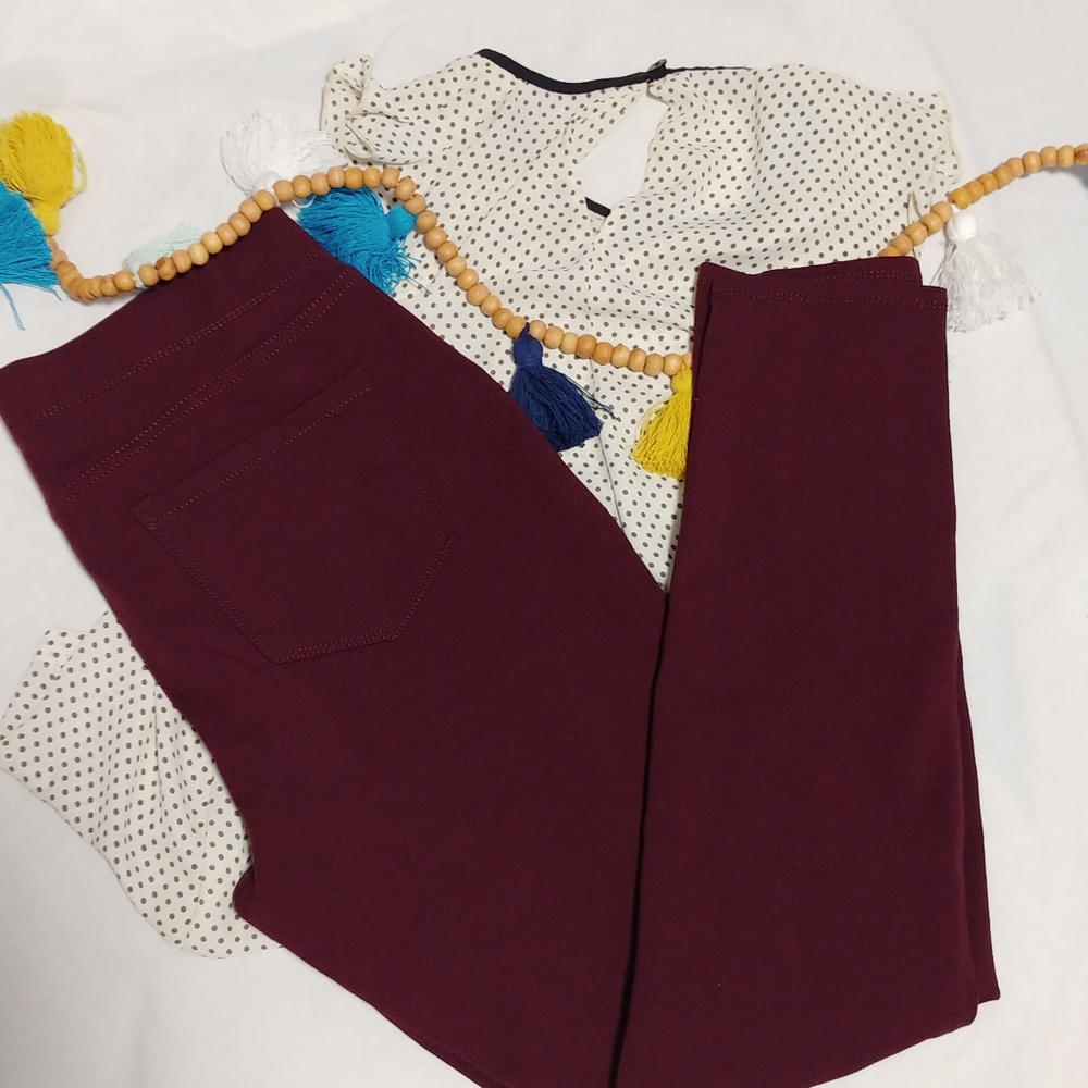 St. John's Bay Dark Red Skinny Leg Jeggings